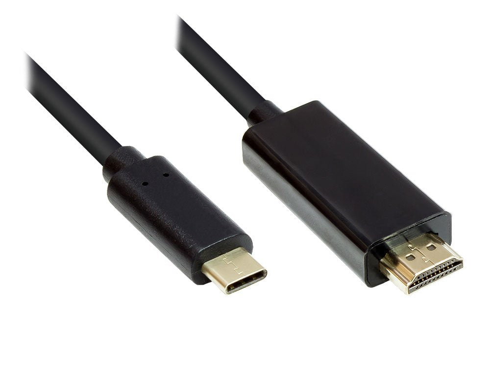 EAN 4014619366590 - Alcasa GC-M0101 adaptador de cable de vídeo 2 m HDMI tipo A (Estándar) USB Tipo C Negro imagen 1