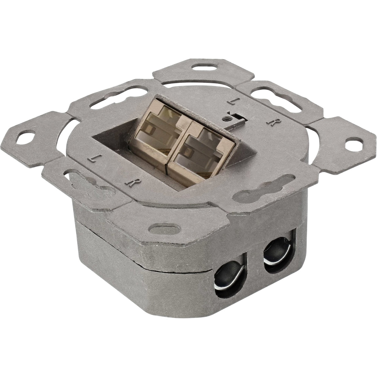 Inline Cat.6 Wall Outlet Box Montaje Superficie O Empotrar 2x Rj45 Blanco Horizontal