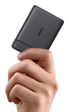 Picogo Am31 Qi2 Ultra-Mini Magnetic Power Bank With Kickstand 5000mah 20w Cosmic Black (+Braided Cable Usb-C To Usb-C 30cm Black)