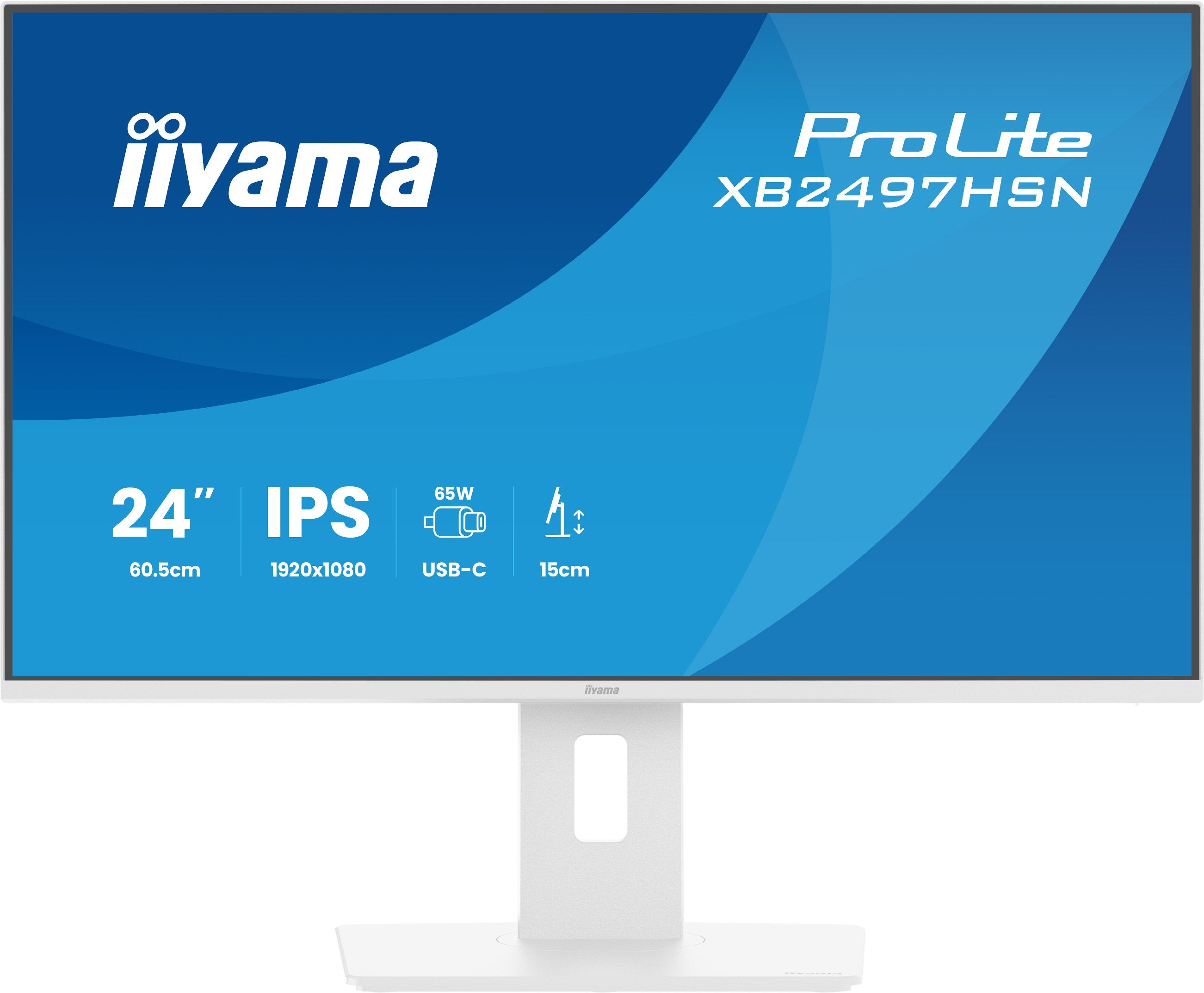 Iiyama Xb2497hsn-W1 (Prolite) - 23.8p Ips Fhd - 1ms - 350cd/Mâ² -  Hdmi-Dp Usb-C.Dock - Hub Usb - 2x2w - Ajustable- Blanco