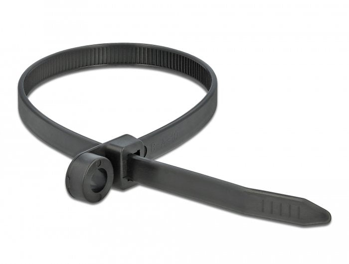 Delock Cablebinder Mit Befestigungsöse L 300 X B 7,6 Mm Schwarz 10 Stück
