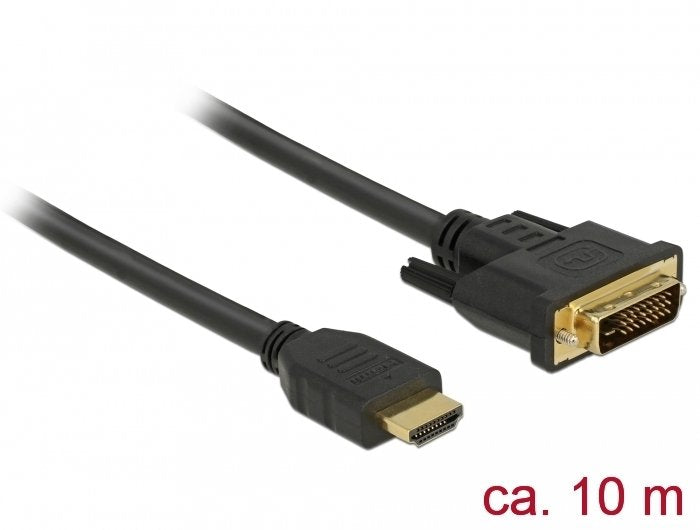 Delock Cable Hdmi A Dvi 24+1 Bidireccional 10 M