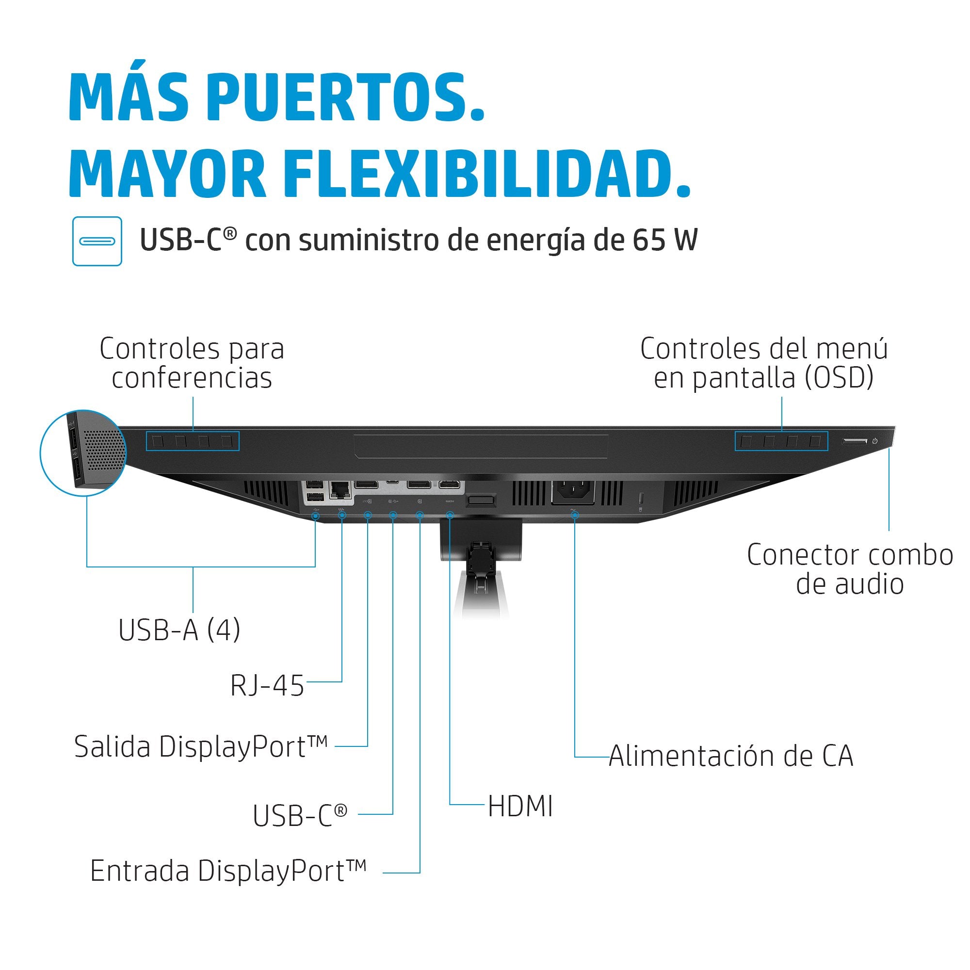 EAN 5715063337707 - HP E24m G4 pantalla para PC 60,5 cm (23.8") 1920 x 1080 Pixeles Full HD Negro, Plata imagen 11