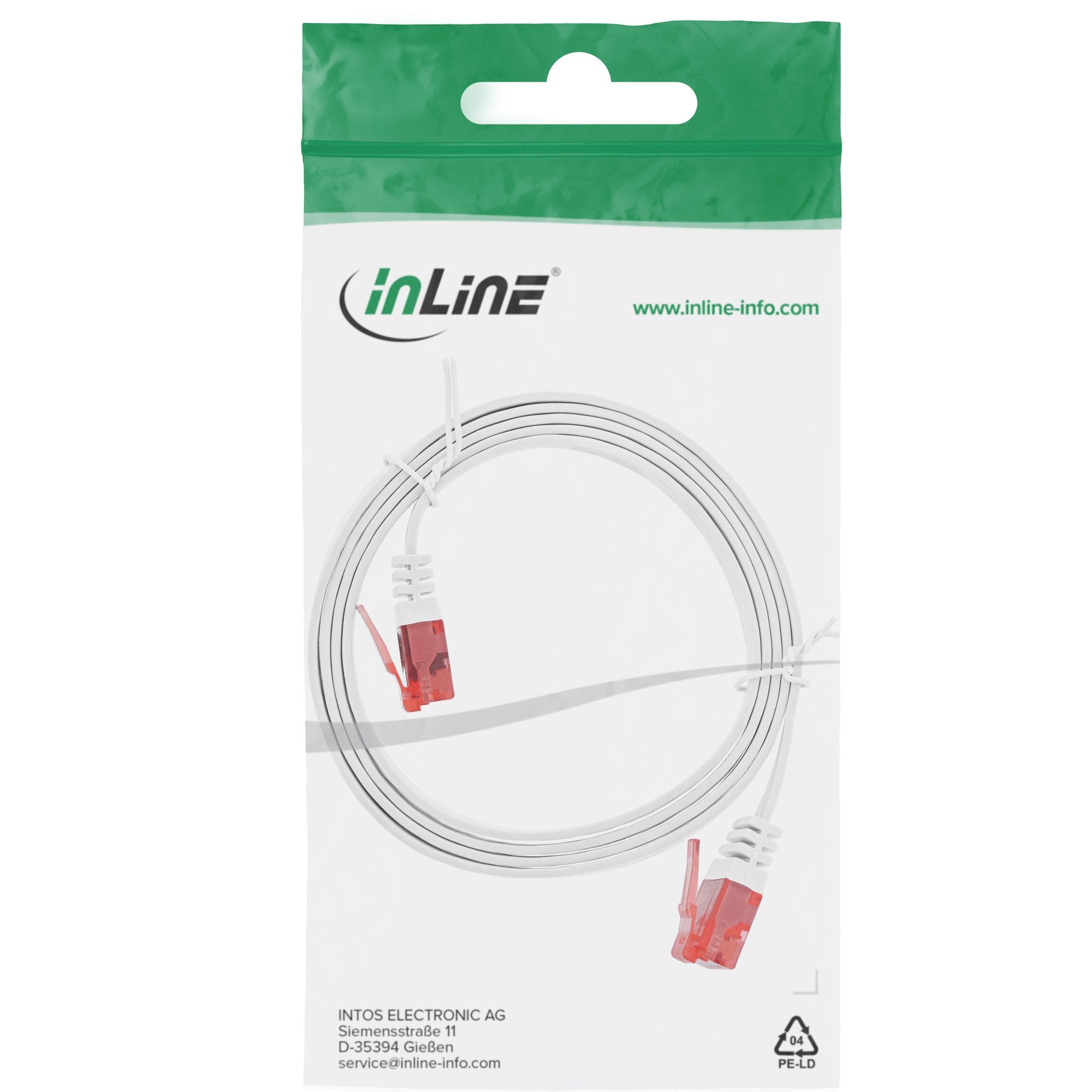 Inline Flat Ultraslim Cable De Red U/Utp Cat.6 Gigabit Ready Blanco 0,5m