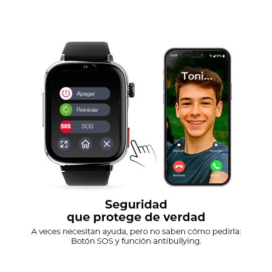 Savefamily Reloj Inteligente Infantil Savewatch Plus 2 - Pantalla Amoled - Carcasa Blanca - Correa Silicona Maui
