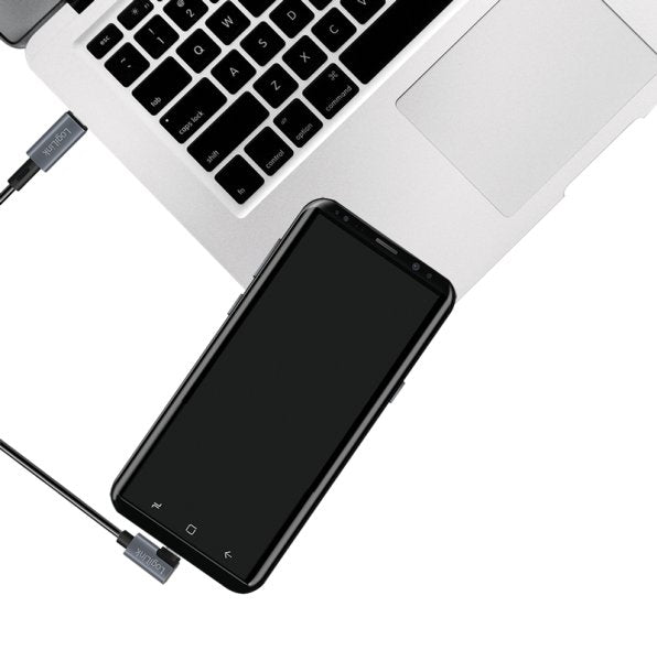 Cable De  1,00m Usb-Pd 2.0 0,48 Gbit/S Pd100w Usb-C Macho 90º  A Usb-C Macho Negro E-Mark Carga Y Datos