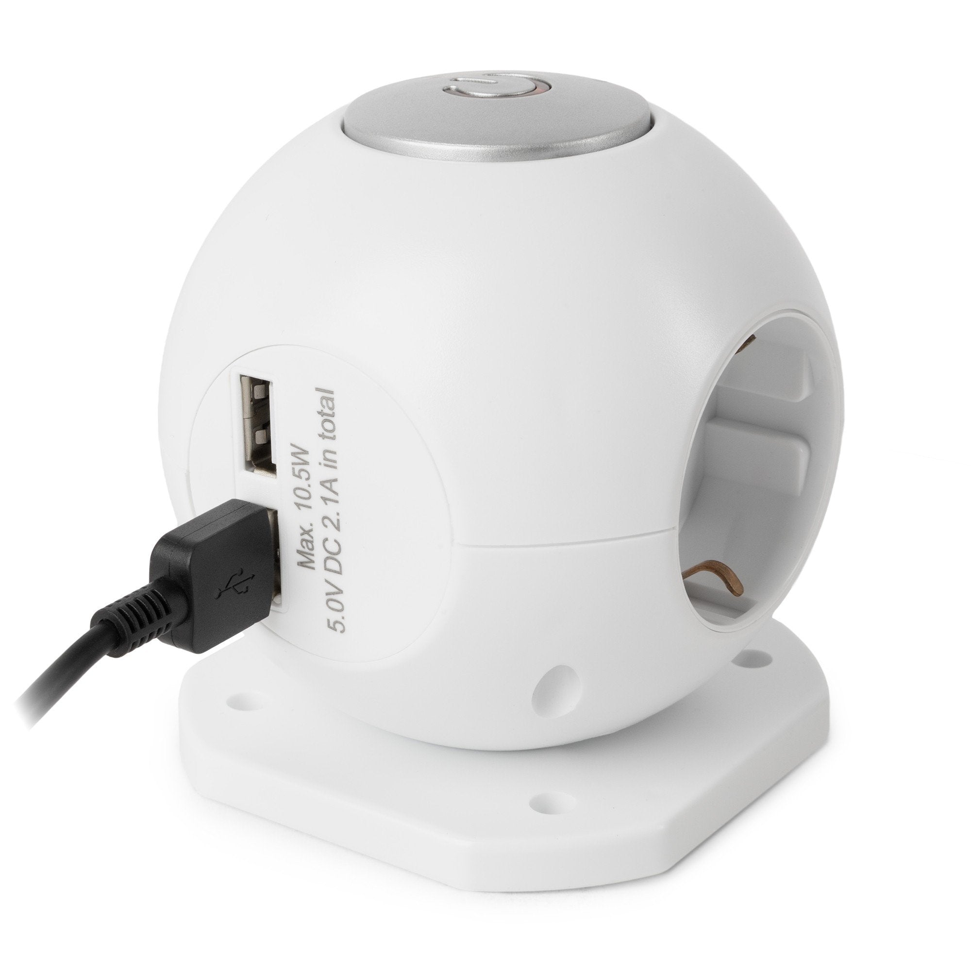 Entac Meckdosenball 3fach Con Usb 1,5m Schalter Blanco