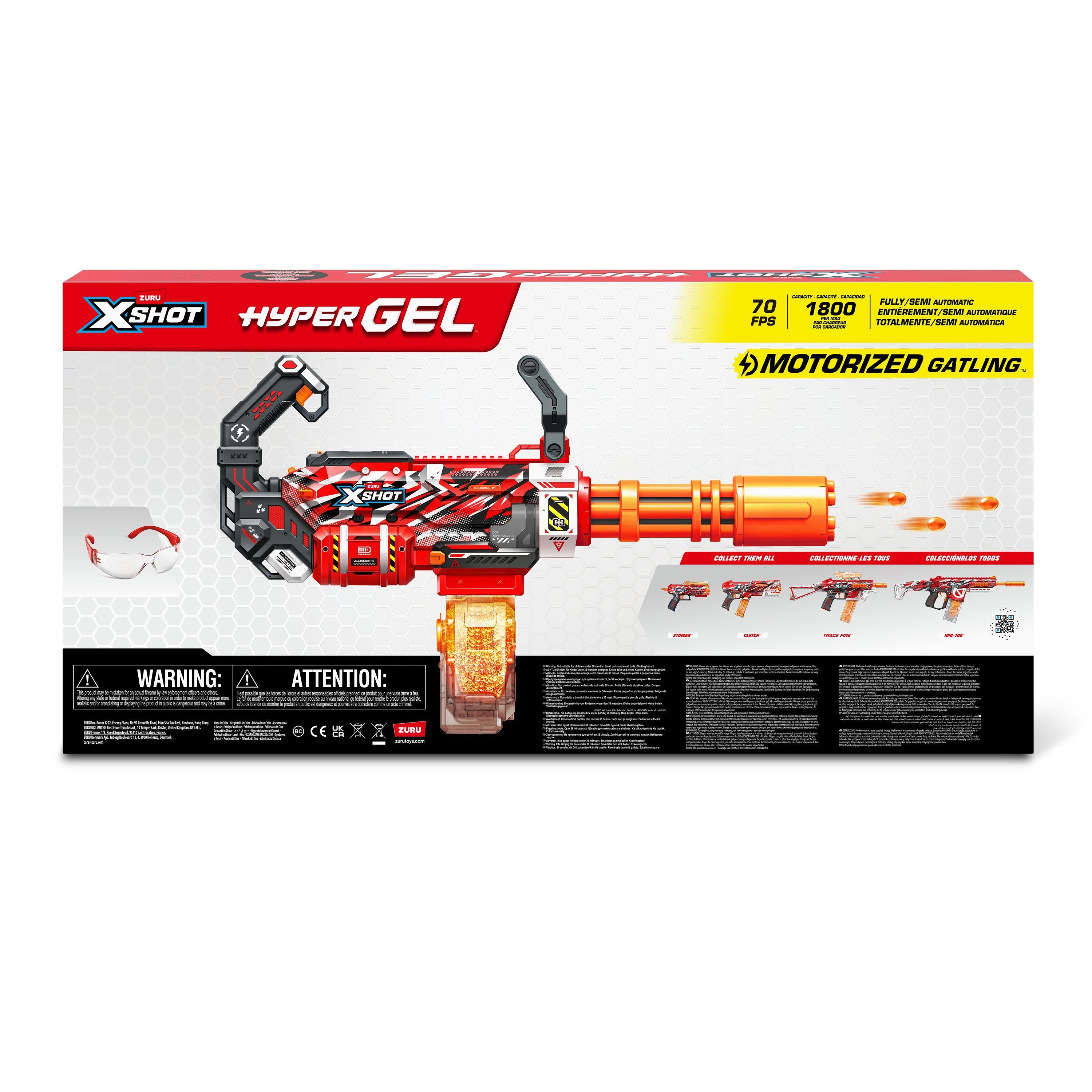 Zuru X-Shot Hyper Gel Gattlin Blaster Motorisiert Mit Gel-Kugeln 36892