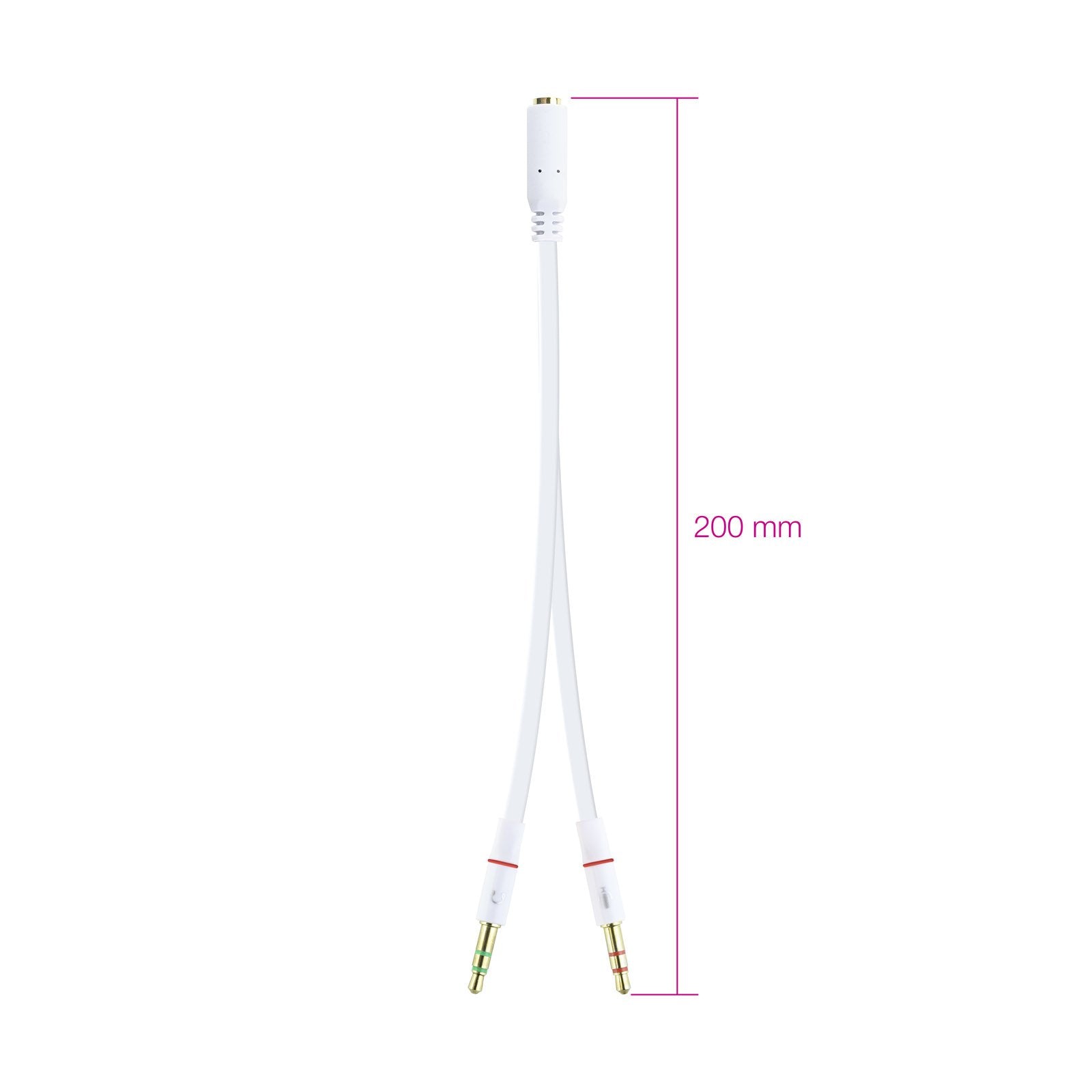 Nanocable Cable Adaptador Audio Jack 3.5mm Hembra 4 Pines A 2x Jack 3.5mm Macho 3 Pines 0.20m - Blanco