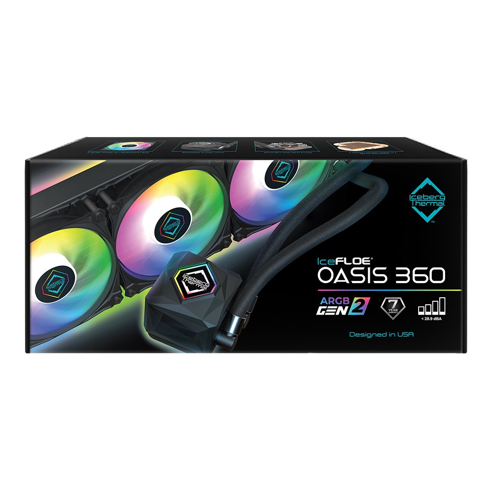 Iceberg Thermal Icefloe Oasis 360 Procesador Sistema De Refrigeración Líquida Todo En Uno 12 Cm Negro 1 Pieza(S)