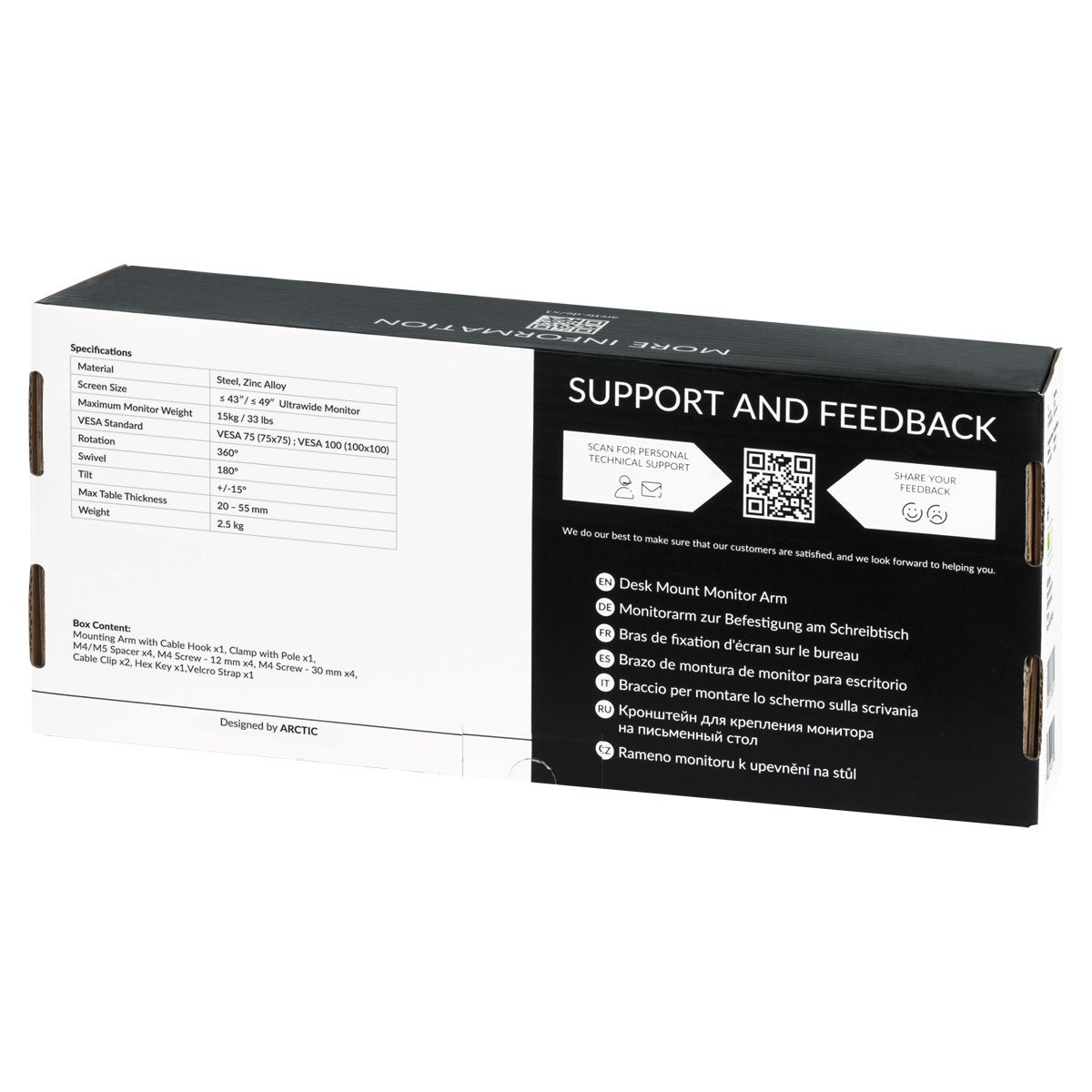 EAN 4895213703581 - ARCTIC X1 109,2 cm (43") Escritorio Negro imagen 7