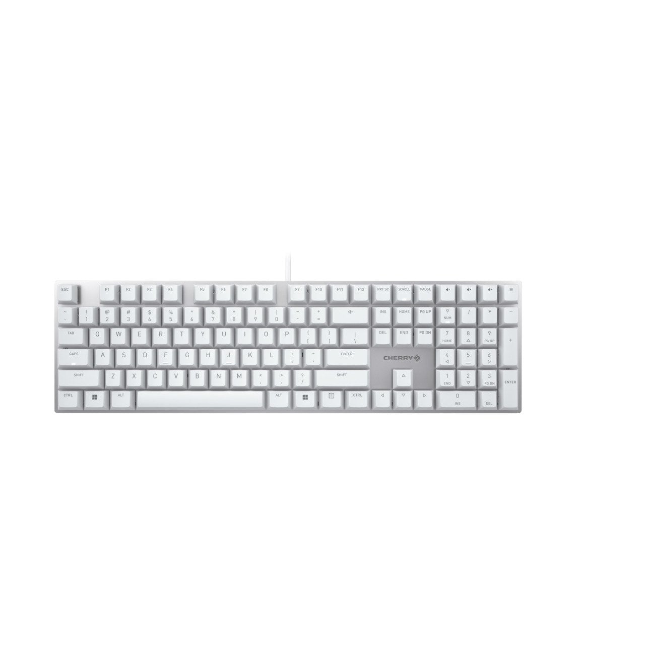 Cherry Kc 200 Mx, Completo Tamaño (100%), Con Cable, Usb, Mechanischer Switch, Qwerty, Plateado, Blanco