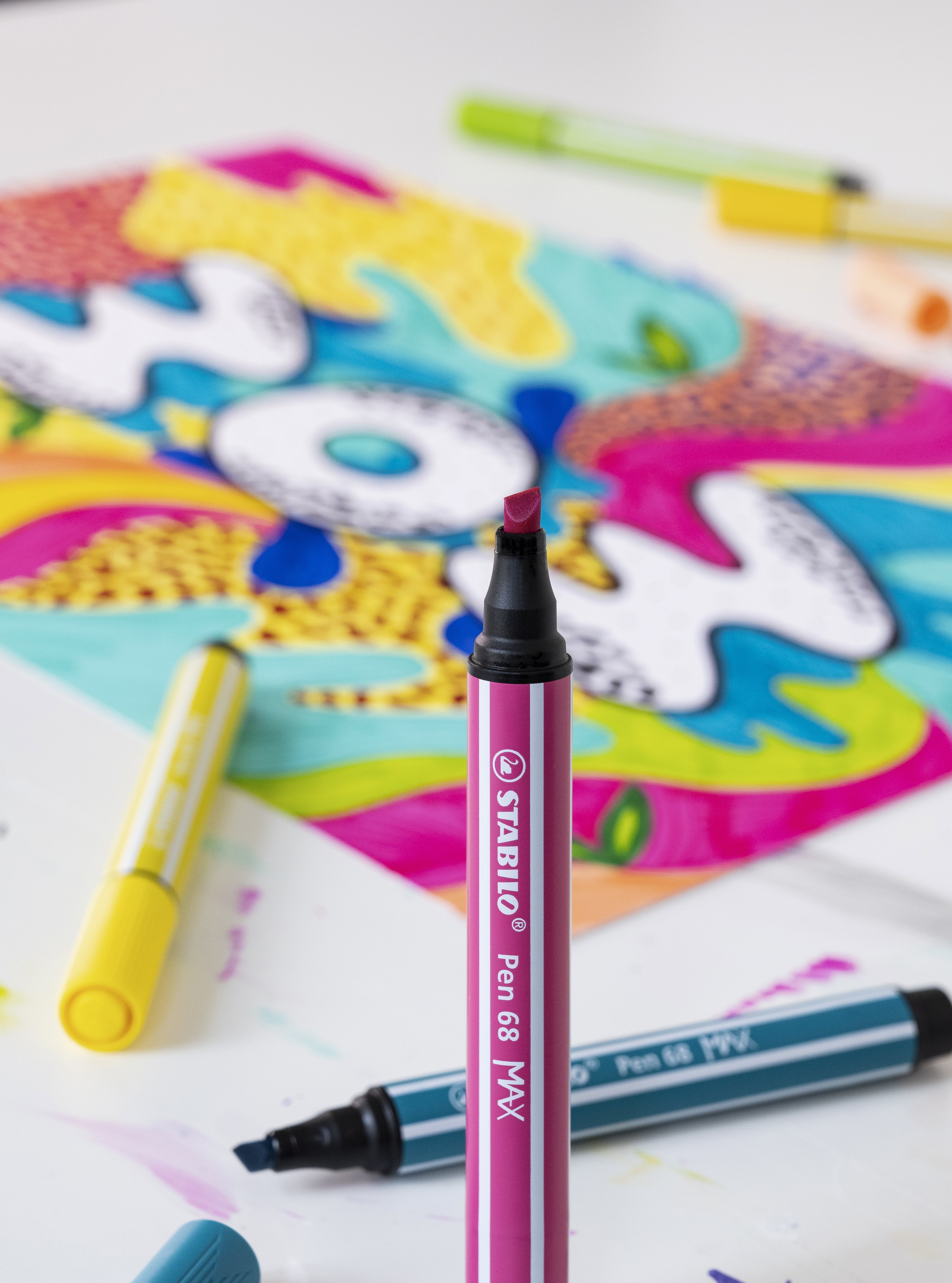 Stabilo Pen 68 Max Arty Pack De 18 Rotuladores - Punta De Fibra Biselada - Trazo Entre 1-5mm Aprox. - Tinta A Base De