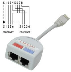 Lindy Utp Port Doubler Cable De Red Gris 2x 10/100bt  Rj-45 Cat.5