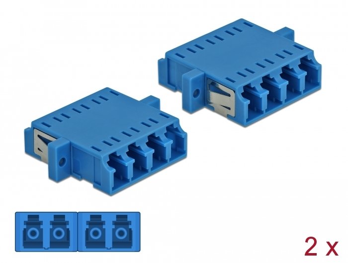 Lwl Kupplung Lc Quad Buchse Zu Lc Quad Buchse Singlemode 2 Stück Blau