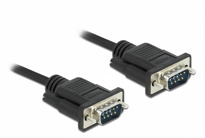 Delock Rs-232 Cable Seriell D-Sub 9 Stecker Zu Stecker Mit Schmalem Steckergehäuse 3 M
