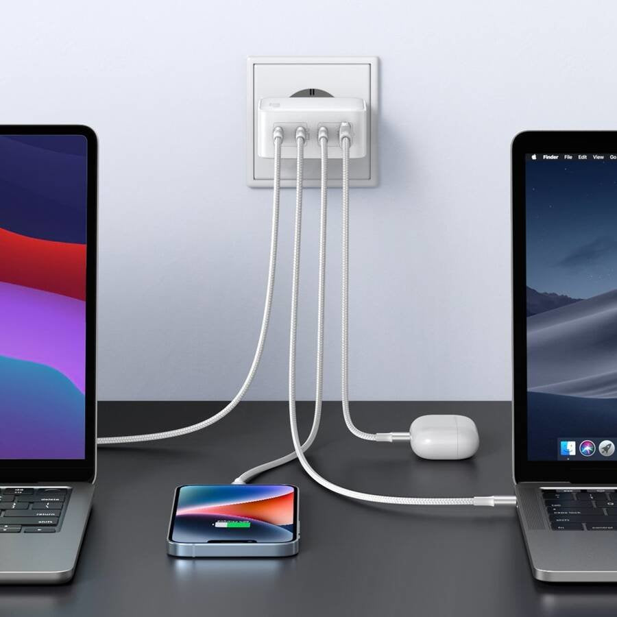 Ugreen Usb-A+3xusb-C 100w Gan Tech Fast Wall Charger Eu White