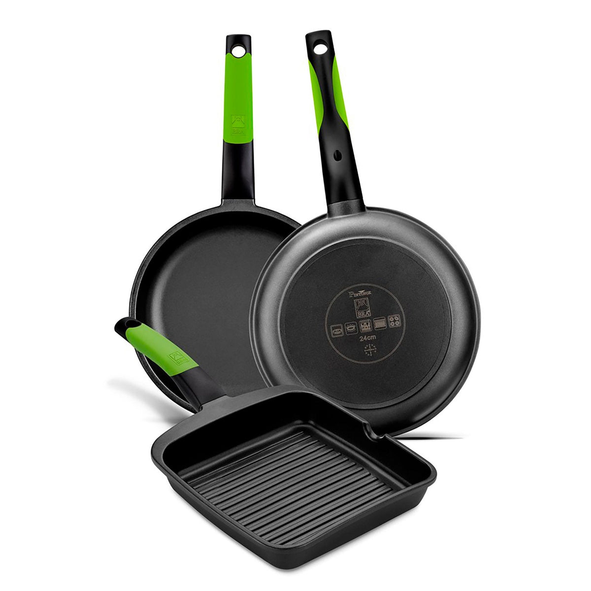 Grill Liso De Aluminio Fundido Con Antiadherente Tricapa Innovation Prior 22 X 22 Cm