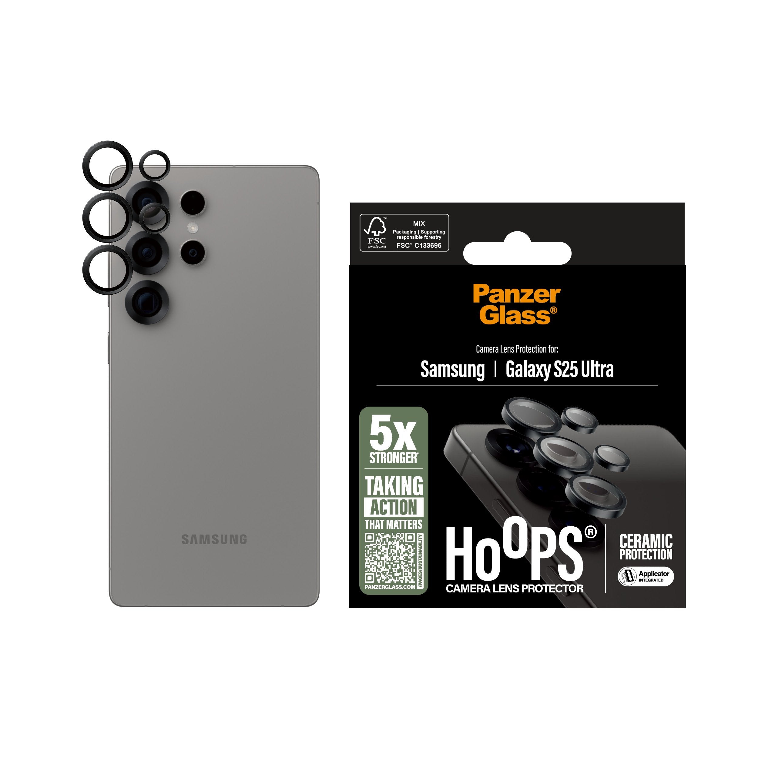 EAN 5715685017117 - PanzerGlass ® Hoops® Ceramic Camera Lens Protector Samsung Galaxy S25 Ultra Protector de pantalla 1 pieza imagen 2