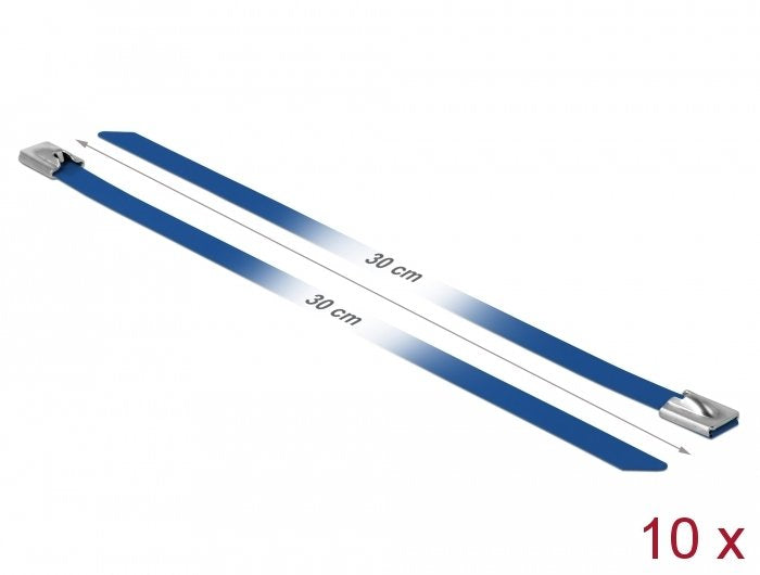 Delock Bridas De Acero Inoxidable L 300 X B 7,9 Mm Azul 10 Piezas