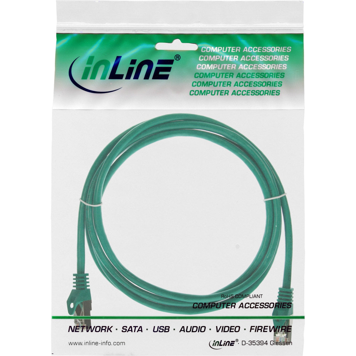 Cable De Red Inline Sf/Utp Cat.5e Verde 1,5m