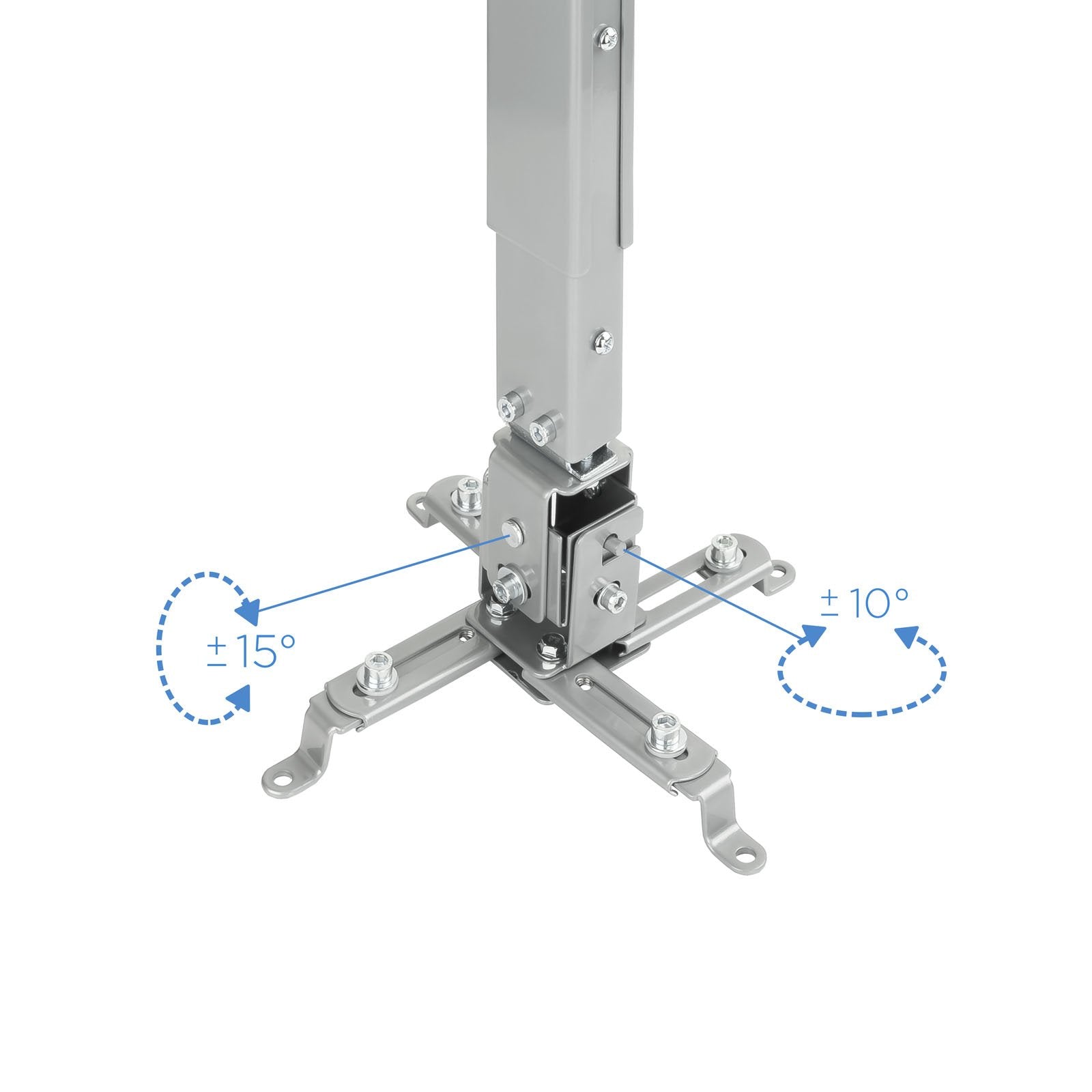Tooq Soporte Universal De Techo Para Proyector - Inclinable Y Giratorio - Peso Max 20kg - Plata