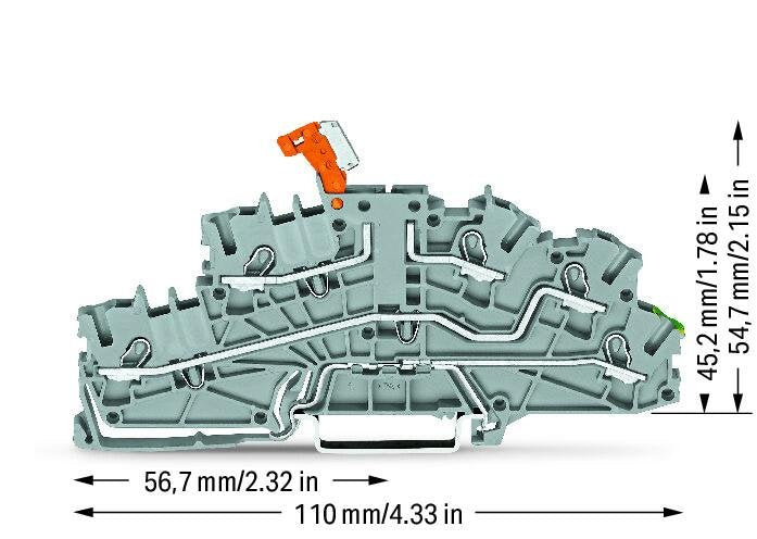 Wago 2003-6644 Installationsetagen- Klemme,Mit Schwenkbarem Trennmesser