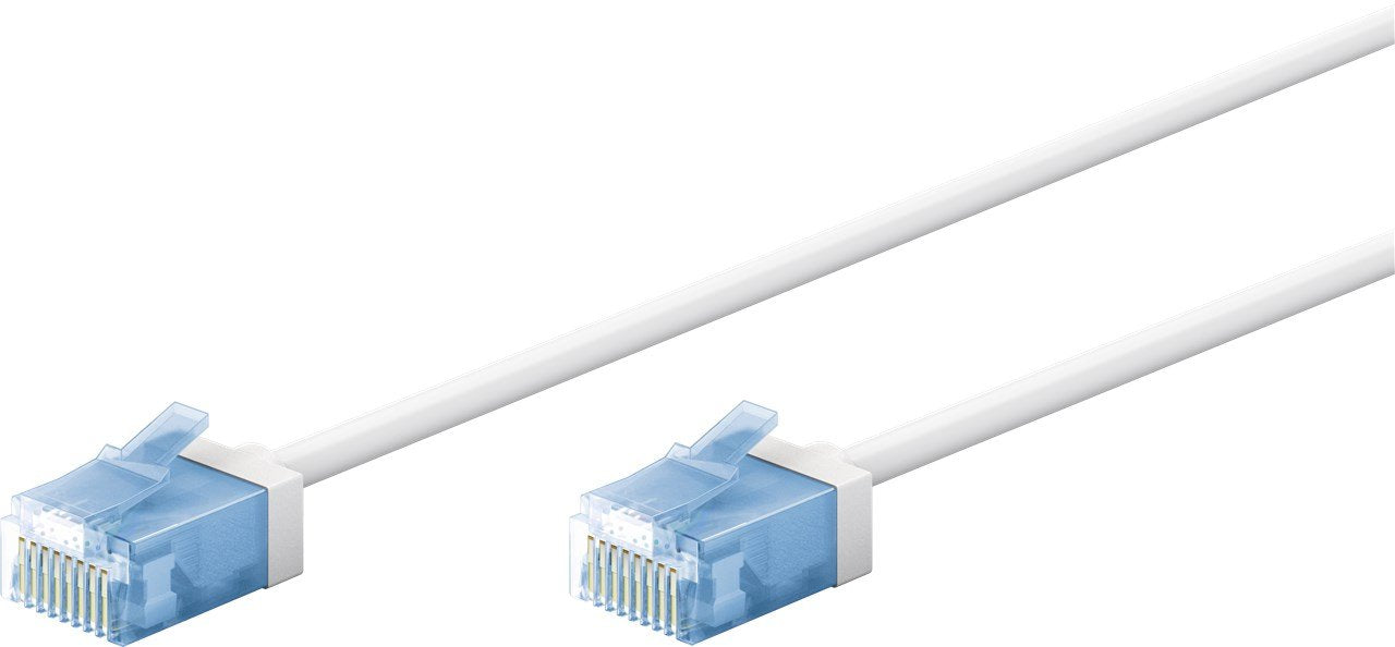 Latiguillo Cat 6a, U/Utp,  7.50 M, Blanco, Lszh-Tpe  Slim Delgado Goobay
