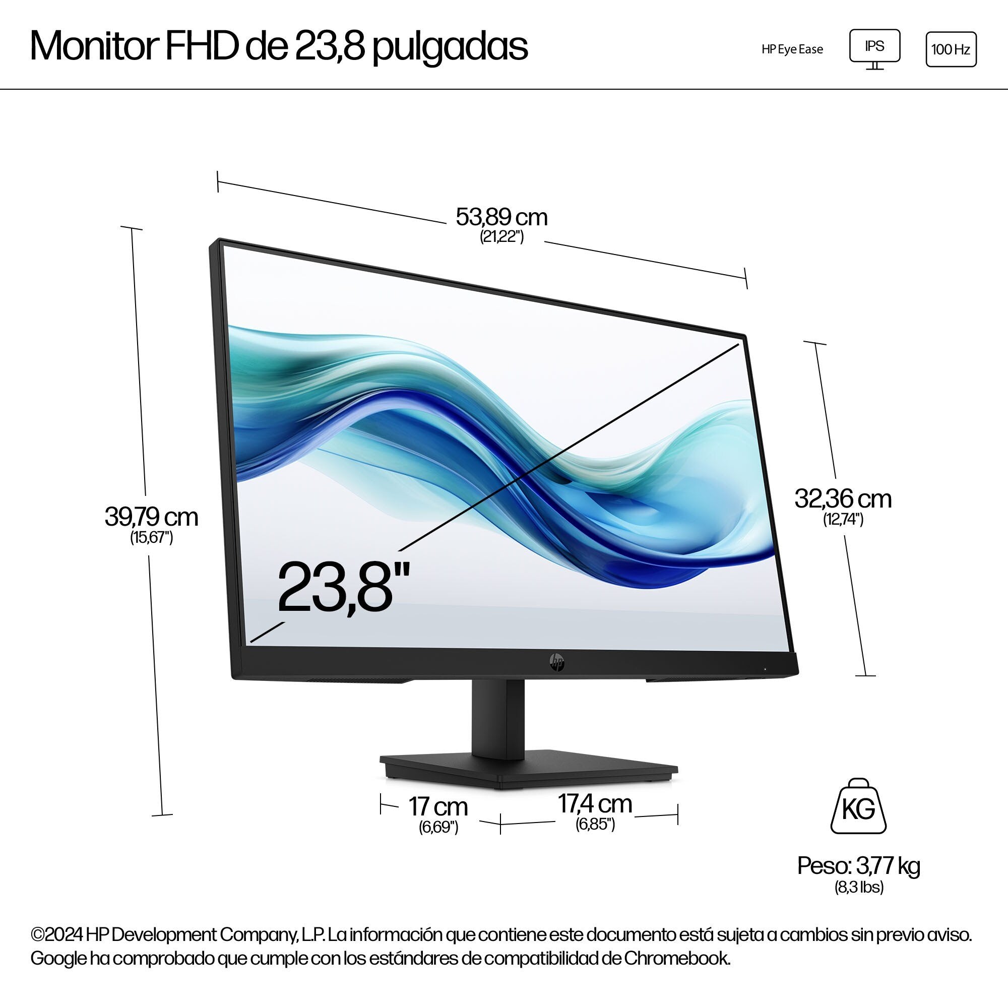 EAN 5715063760796 - HP Series 3 Pro 23.8 inch FHD Monitor - 324pf pantalla para PC 60,5 cm (23.8") 1920 x 1080 Pixeles Full H imagen 3