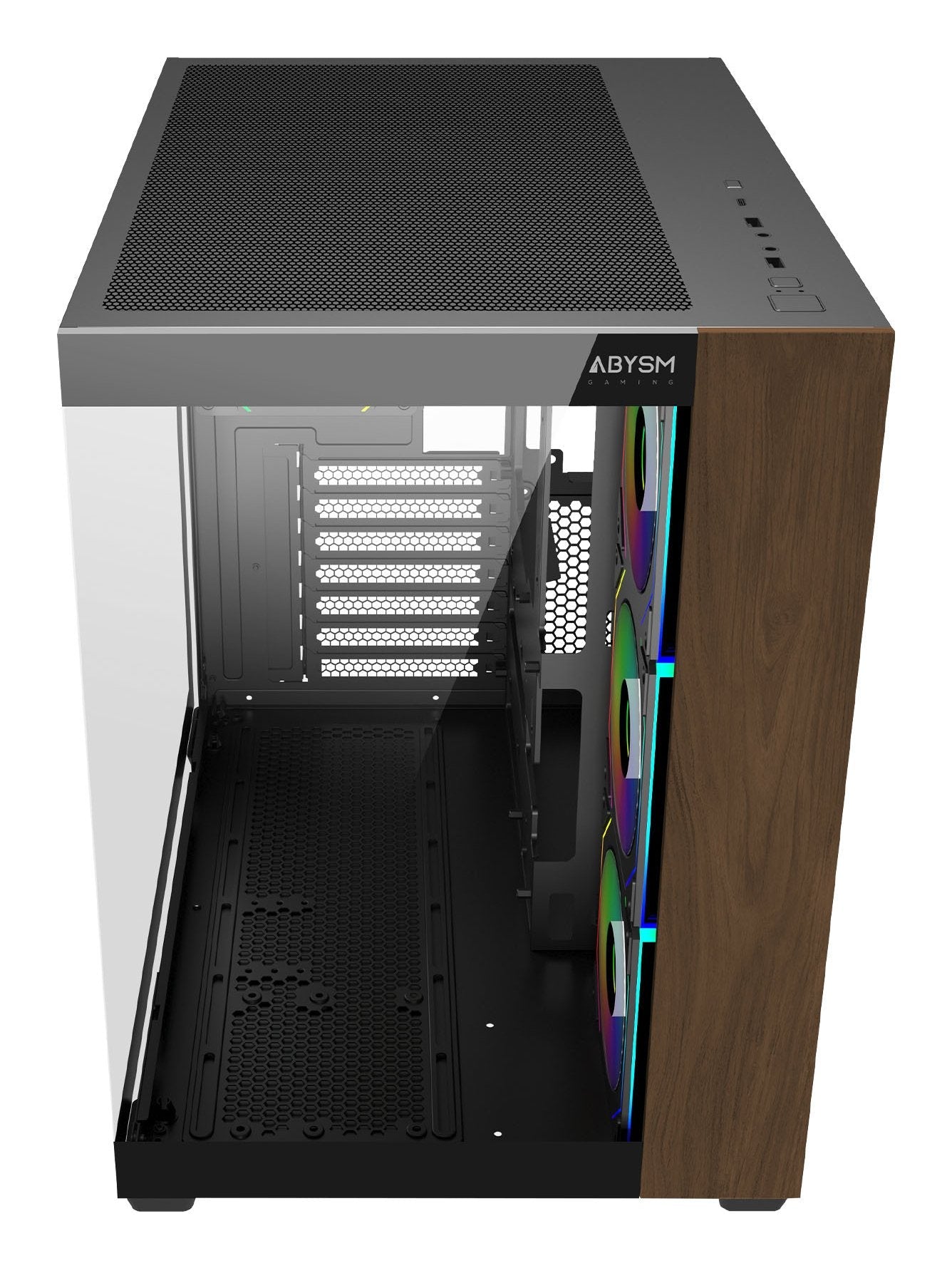 Caja  Pc Abysm Danube Sava Nature 285c Black Argb Micro Atx, Itx - Lateral Y Frontal Cristal Templado - 3.5" Y 2.5" -