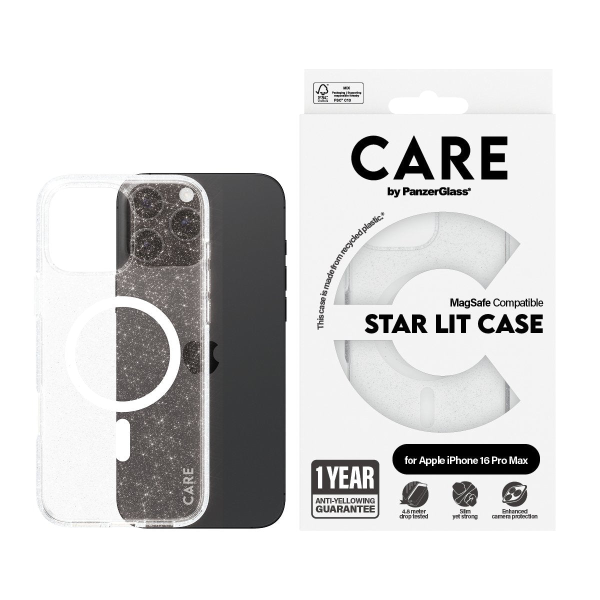EAN 5715685004100 - PanzerGlass CARE™ by ® Urban Combat Case Star Lit w. White MagSafe iPhone 16 Pro Max funda para teléfono  imagen 2
