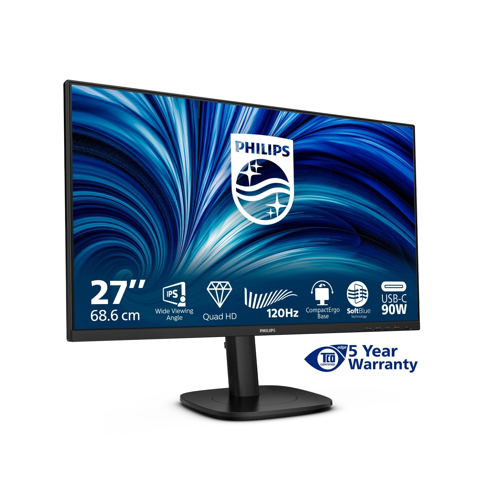 Monitor Philips 3000 Series 27b2u3601/00 27" 2560 X 1440 Pixeles Quad Hd Lcd Negro