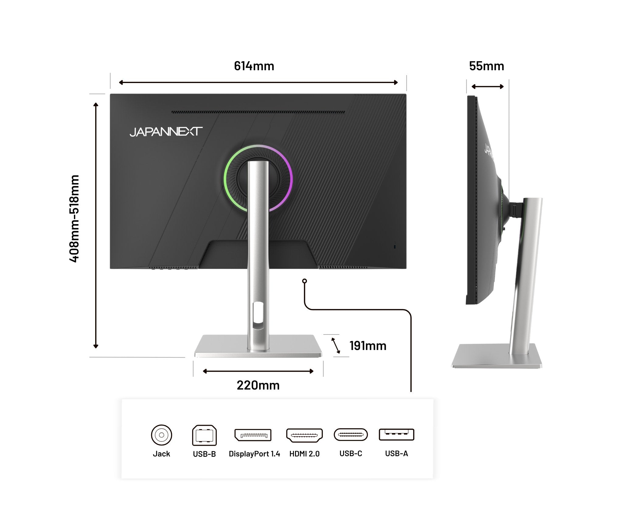 EAN 4589511164945 - JAPANNEXT JN-IPS275K-HSPC9 pantalla para PC 68,6 cm (27") 5120 x 2880 Pixeles 5K Ultra HD LED Negro, Plat imagen 21