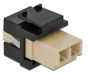 Keystone Modul Lc Duplex Buchse Zu Lc Duplex Buchse Beige   Schwarz