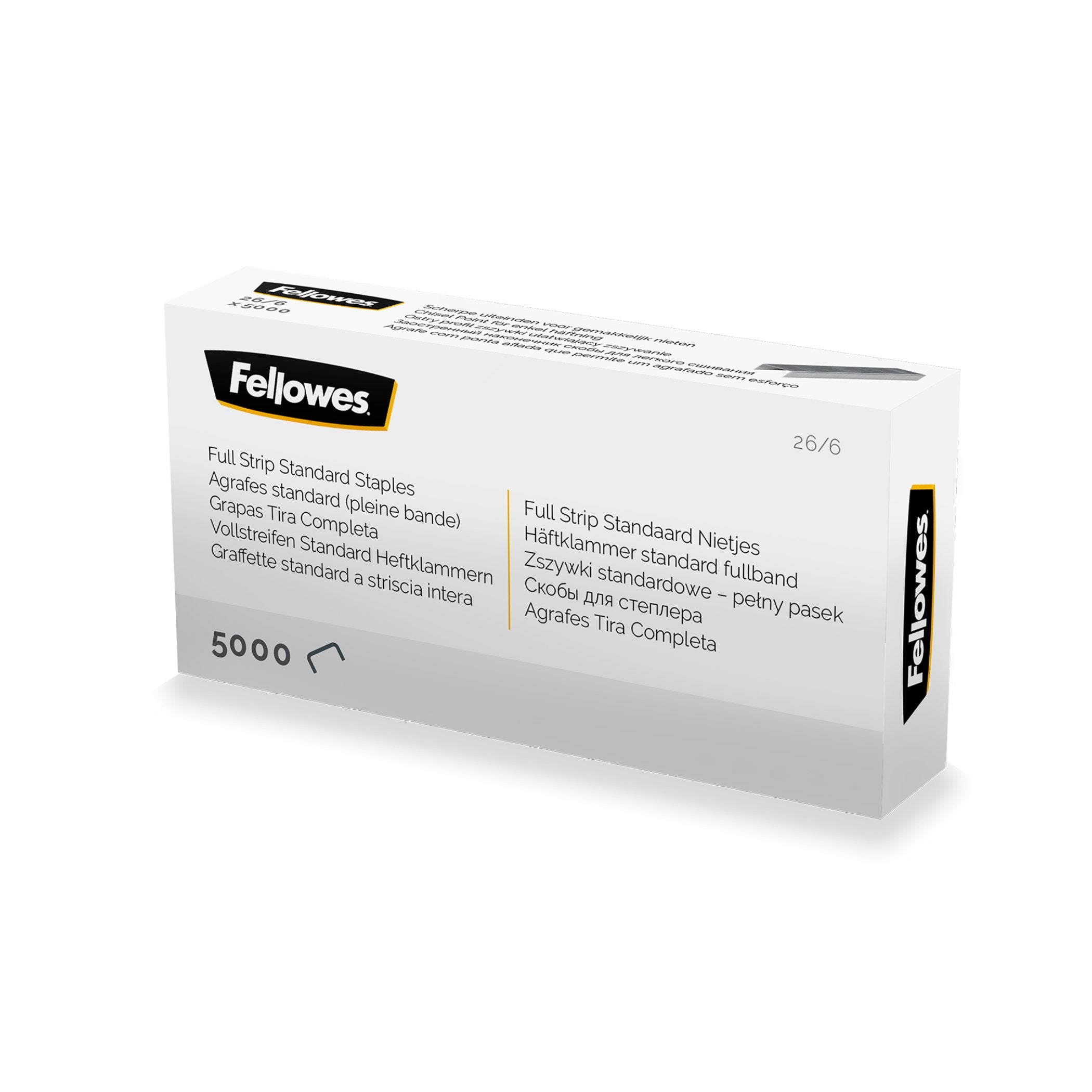 Fellowes Grapas De Carga Completa 26/6 - Capacidad De Grapado Aprox 25 Hojas - Caja De 5000 Grapas