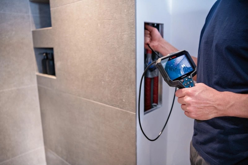 Cámara De Inspección Bosch Professional Gic 12v-5-27 C Professional, 12 Voltios Azul/Negro, Sin Batería Ni Cargador, Funcionamiento Con Batería