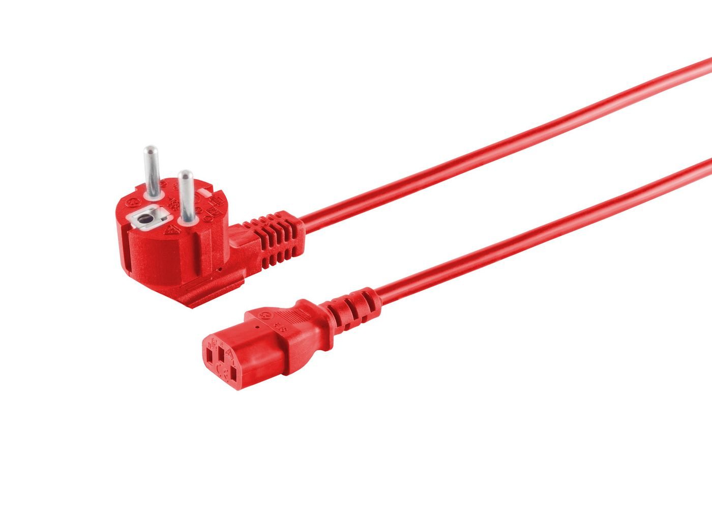 Power Cord Schuko Angled -  C13 3m Red Microconnect Power