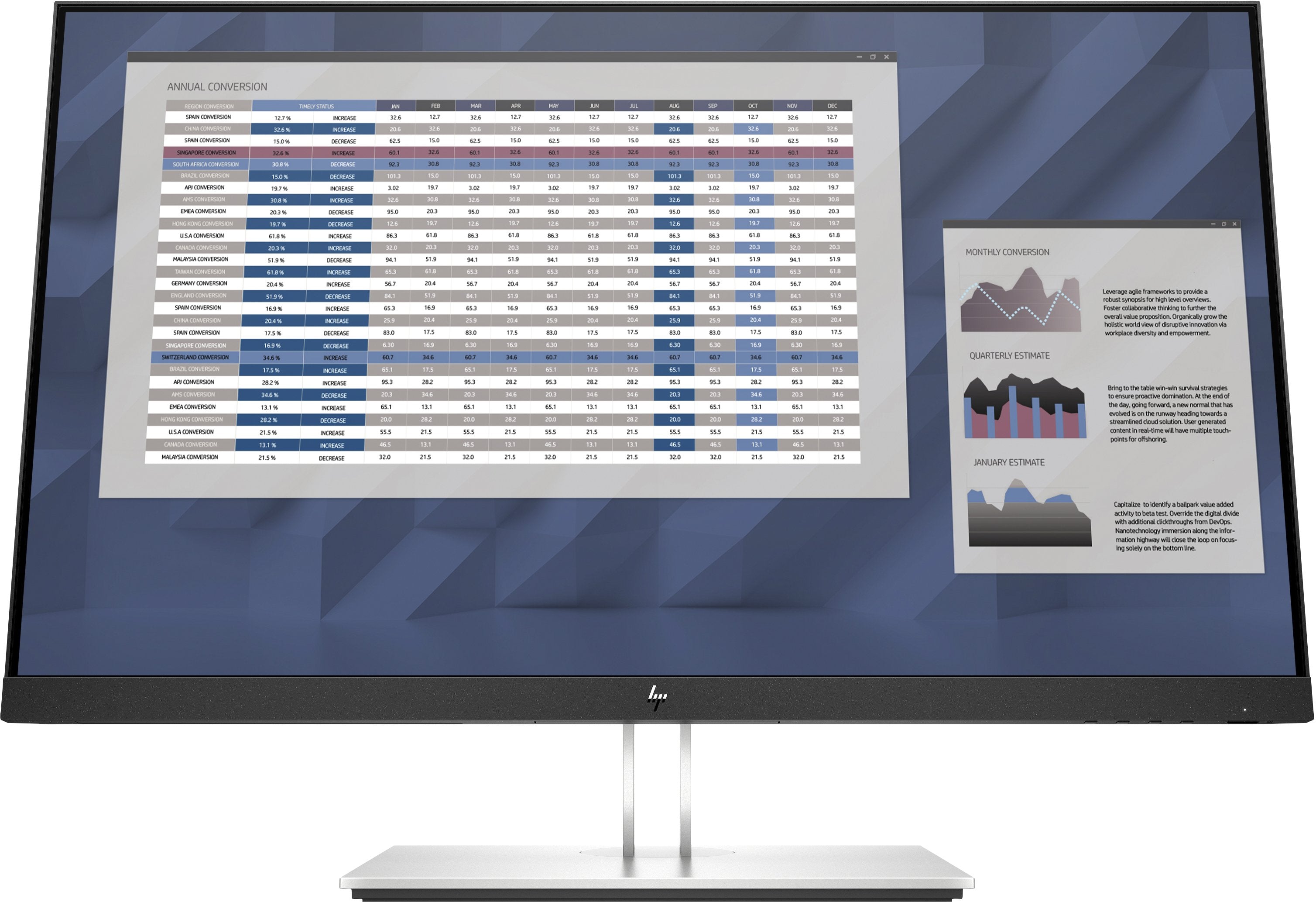 Monitor Hp 27" E27 G4 Fhd 1920x1080 Vga/Hdmi/Disp Port     In