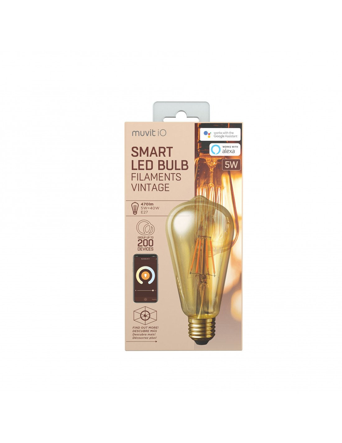 Bombilla Inteligente Muvit Io Edison Casquillo E27 5w 480 Lúmenes 1800-2700k