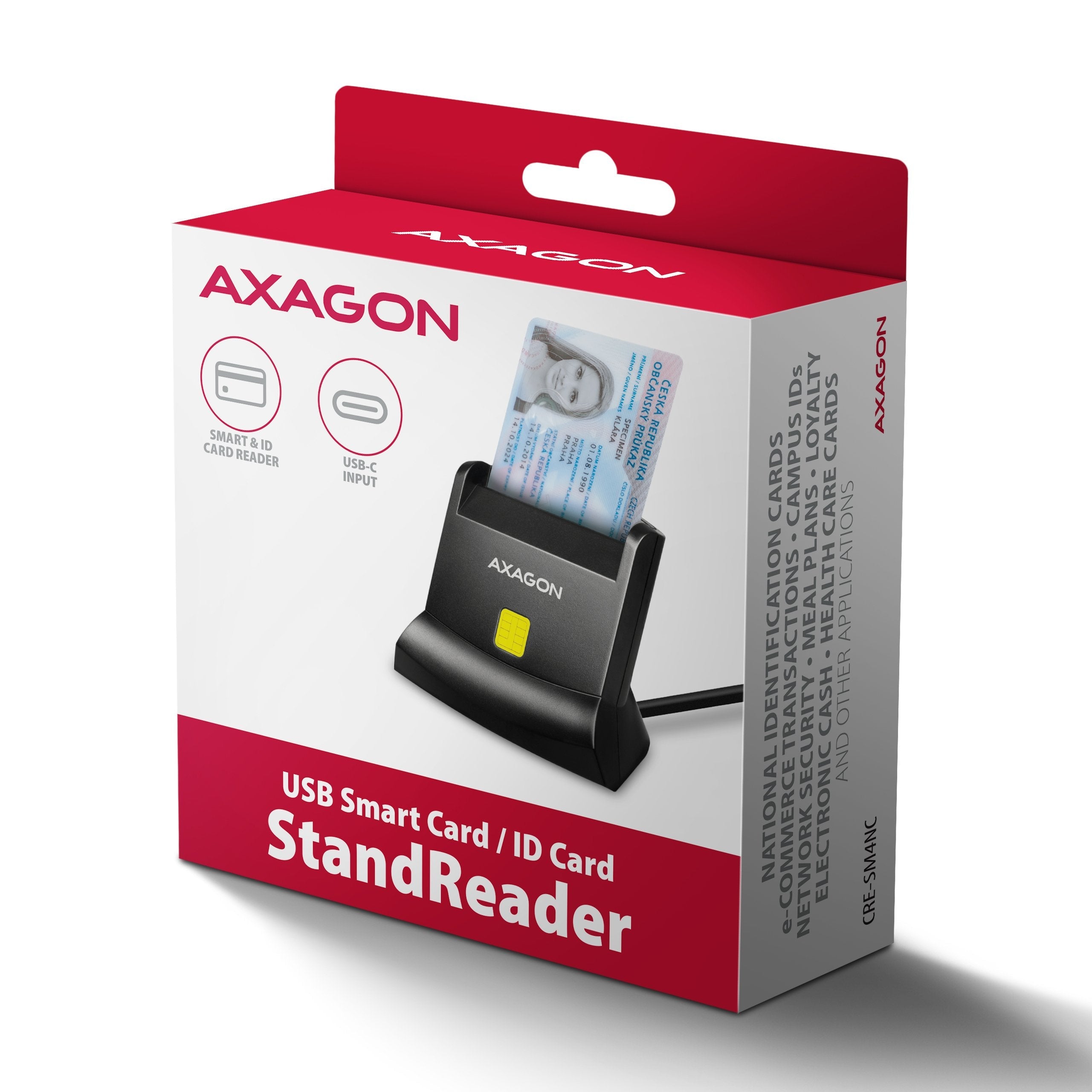 Axagon Cre-Sm4nc Usb-C Smart Card Standreader