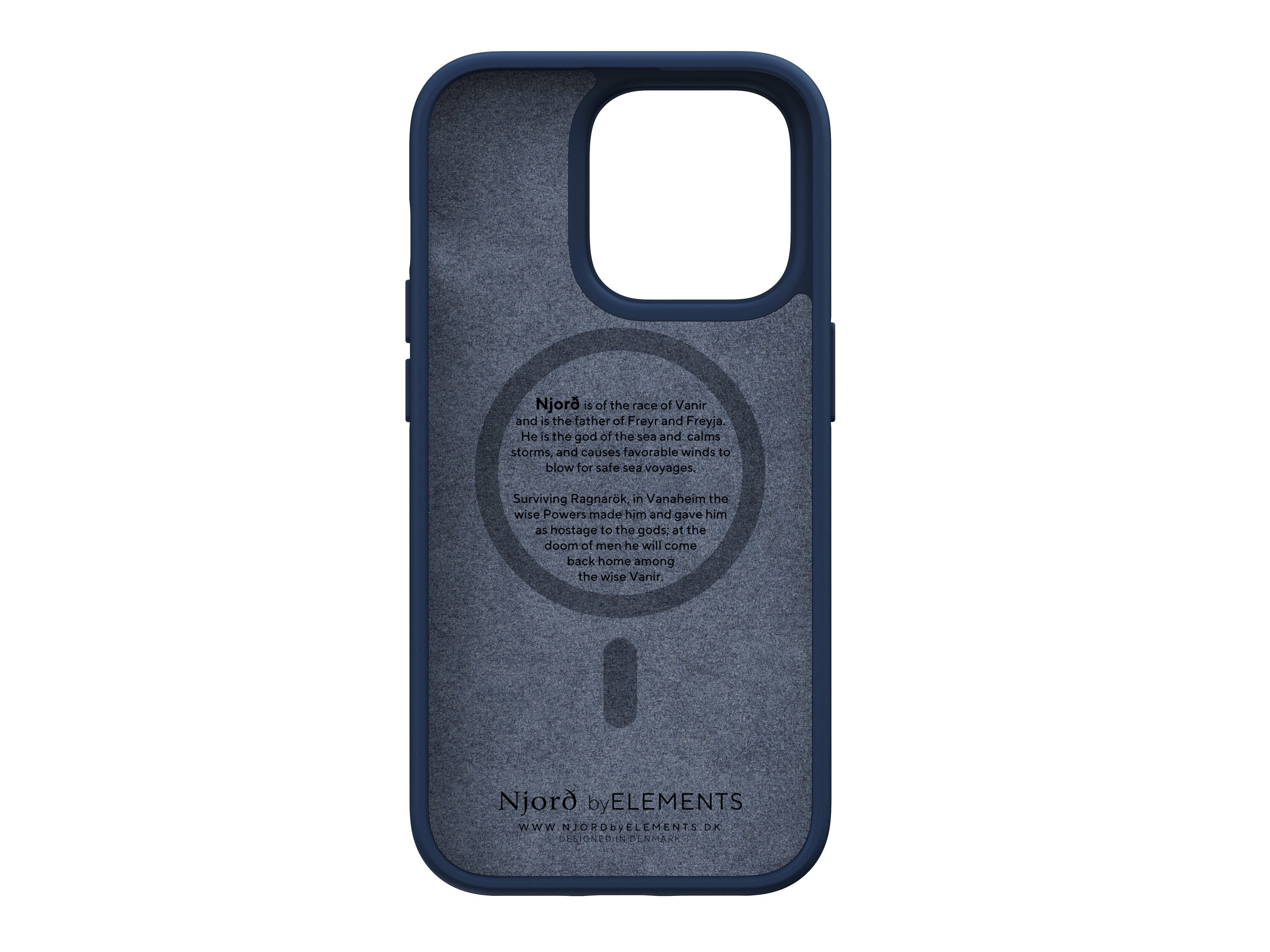 Njord Byelements Salmon Leather Magsafe Case - Iphone 14 Pro -Blue