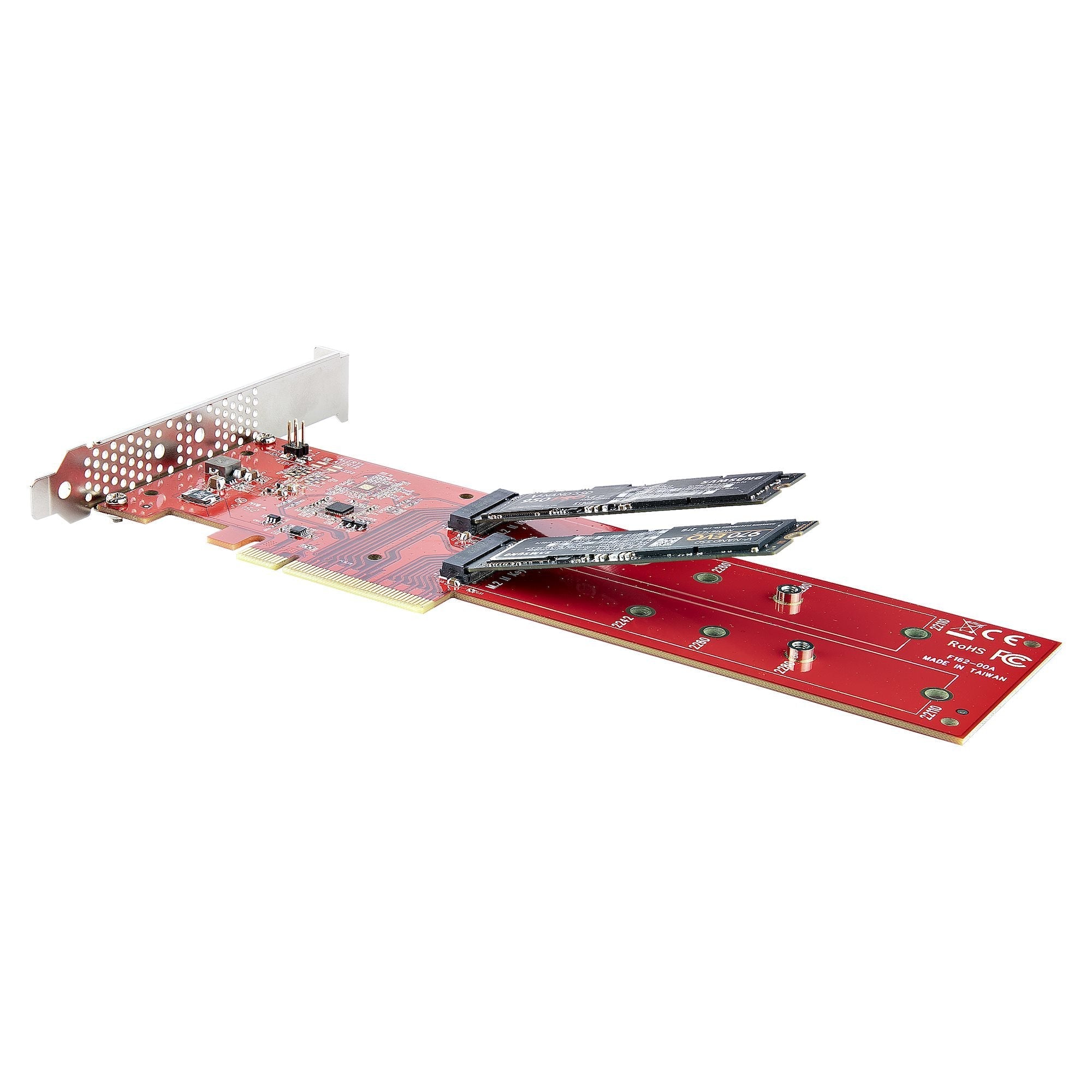 Tarjeta Startech.Com Pcie Adaptadora Para 2 Ssds M.2 Pci Express X8 O X16 A Nvme Doble O Ssds M.2 Ahci Pci Express 4.0 7 8gbps Por Unidad Con Bifurcación Windows O Linux (Dual-M2-Pcie-Card-B) Adaptador De Interfaz M.2 Ranura De Expansión A