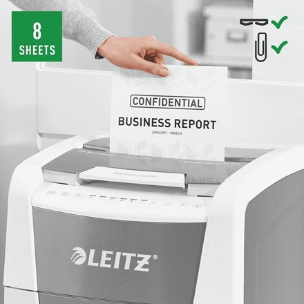 EAN 4002432124138 - Leitz 80160000 triturador de papel Microcorte 55 dB 22 cm Gris, Blanco imagen 7
