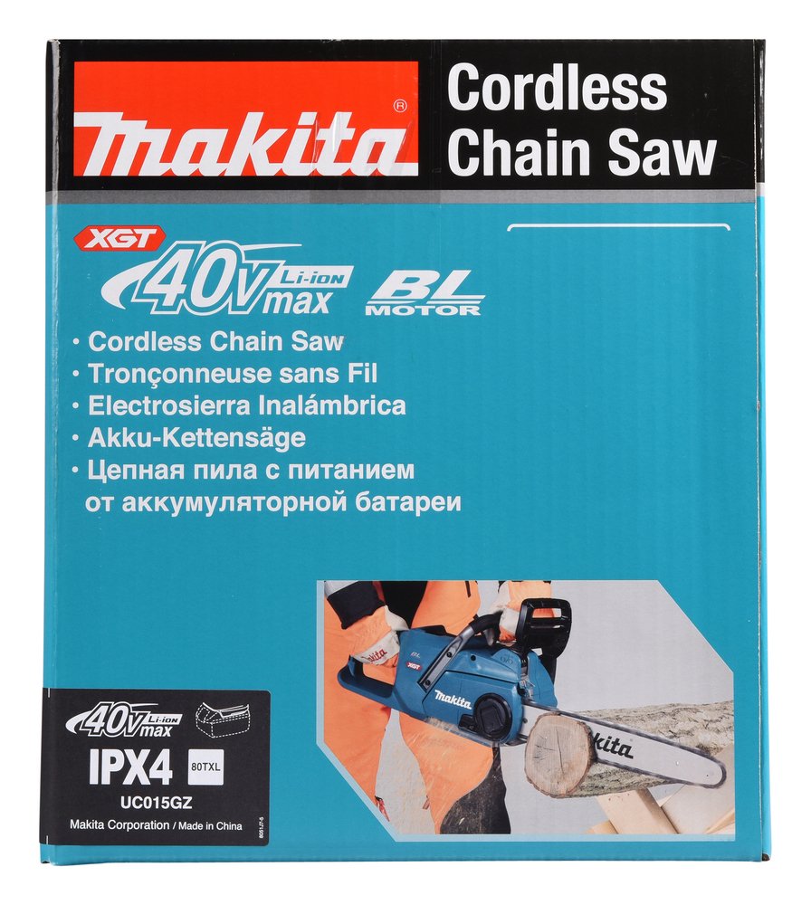 Motosierra Eléctrica Inalámbrica Makita Uc015gz Xgt, 40v, (Azul/Negro, Sin Batería Ni Cargador) Uc015gz