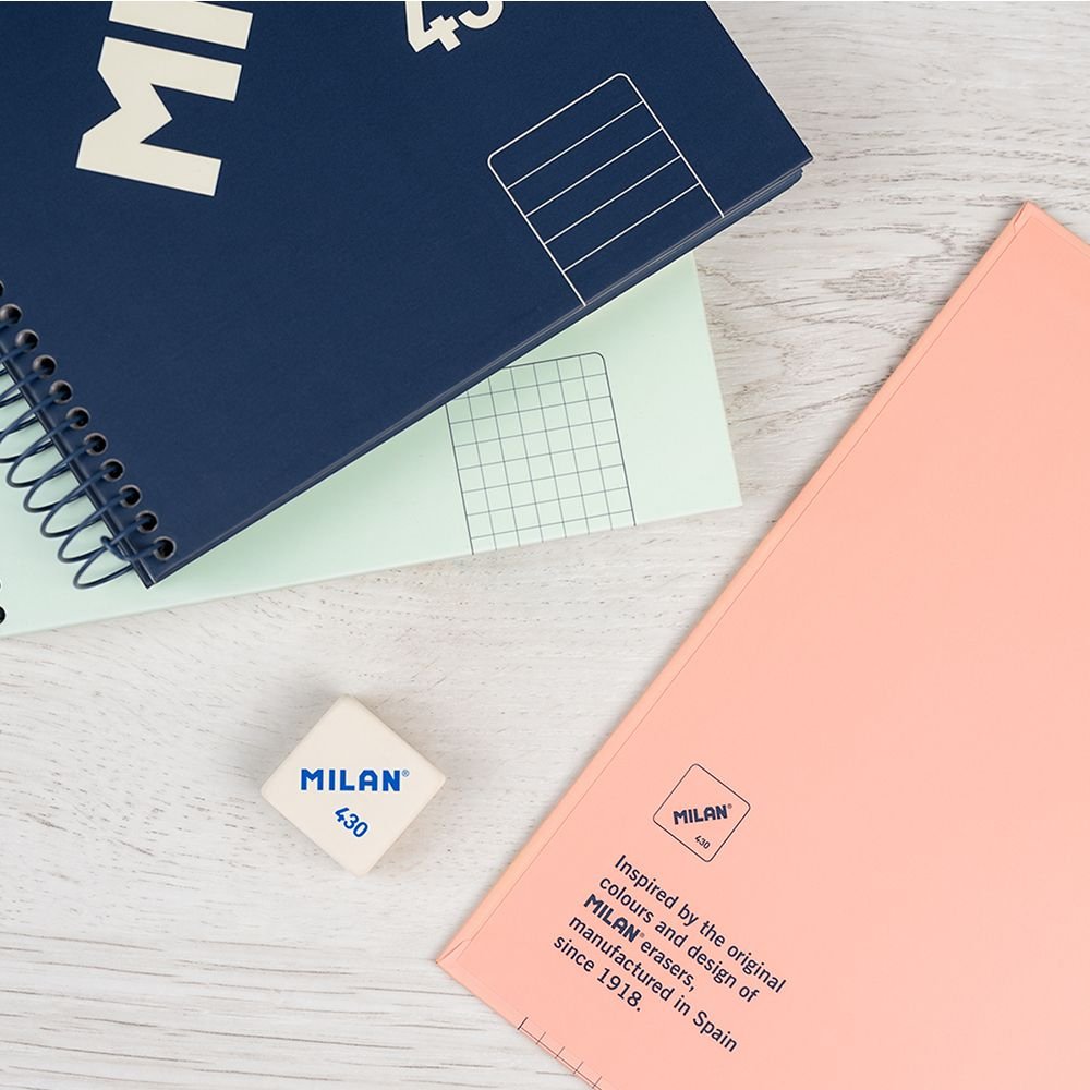 Milan Serie 1918 Cuaderno Espiral Formato A5 Cuadricula 5x5mm - 80 Hojas De 95 Gr/M2 - Microperforado, 2 Taladros -