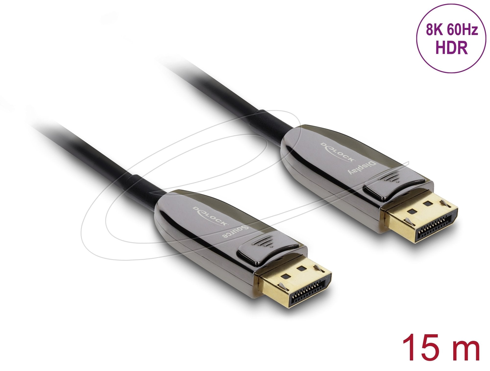 Delock Aktives Opticos Cable Displayport 2.1 8k 60 Hz 40 Gbps 15 M