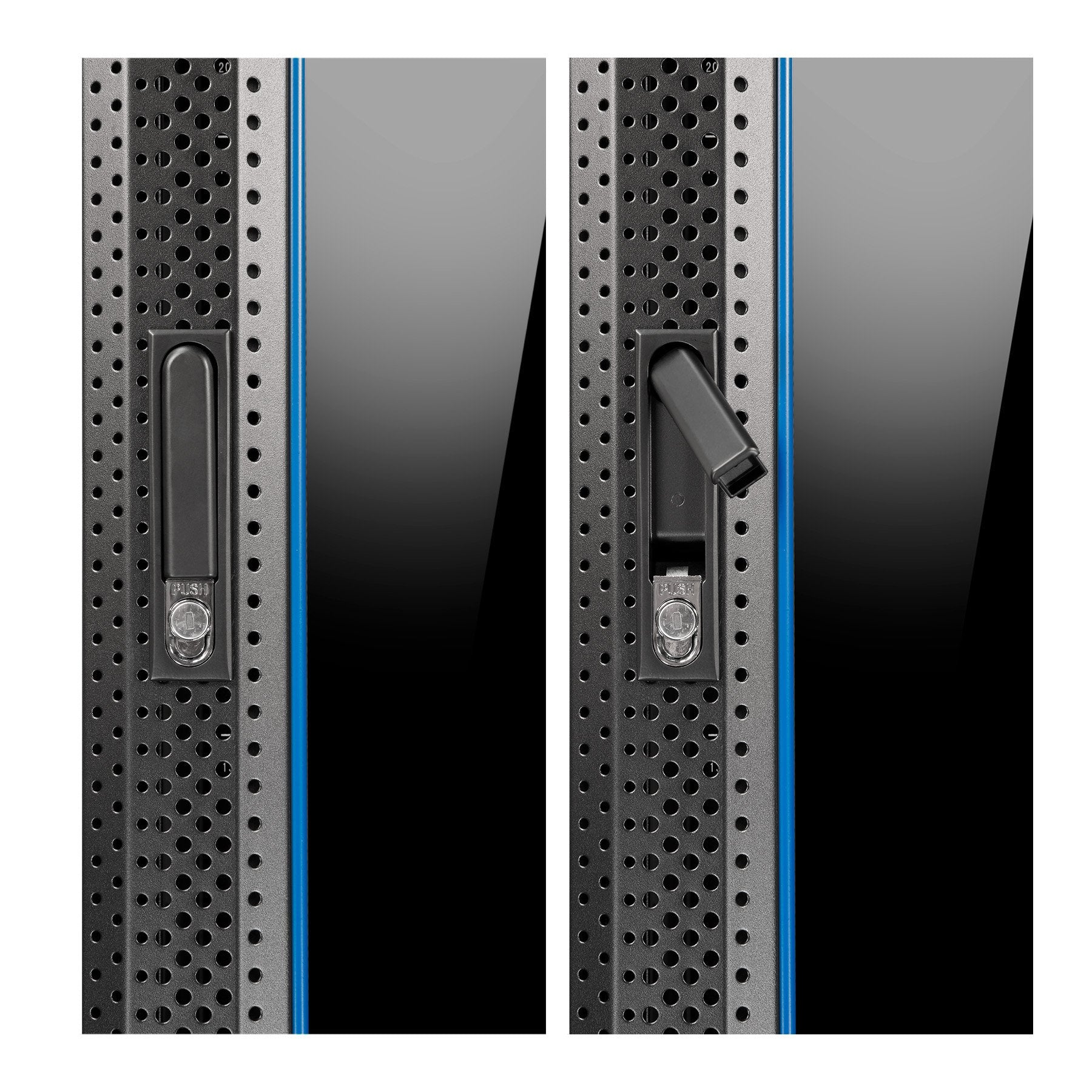 Armario De Suelo 19 Aiten Data 37u Ai6637 600 X 600 X 1780 2cl 4r Mo Color Negro Puerta De Cristal Templado Puerta Trasera Perforada