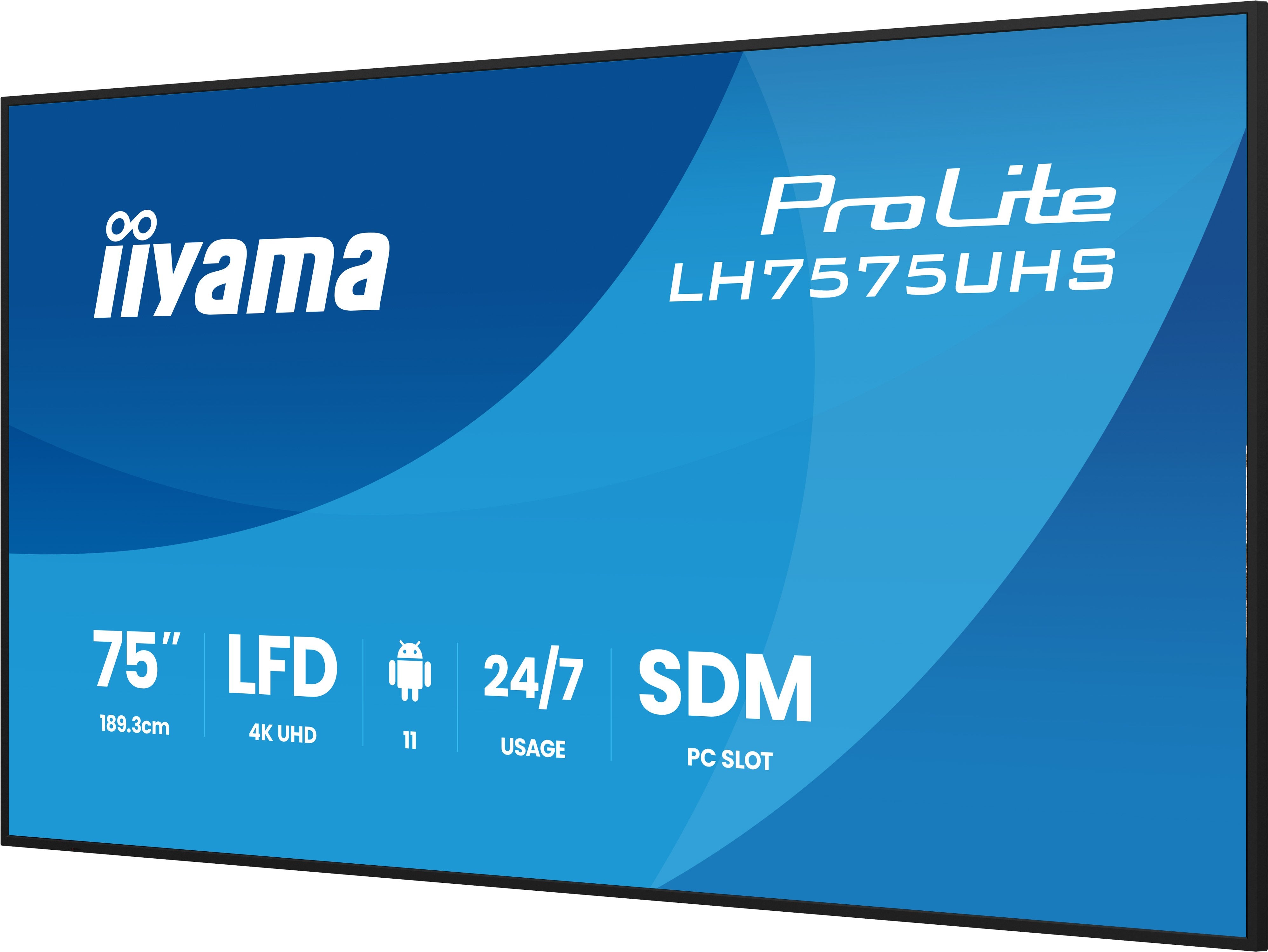 75" 3840x2160, Uhd Ips Panel,  Haze 25%, 500cd/Mý, Landscape