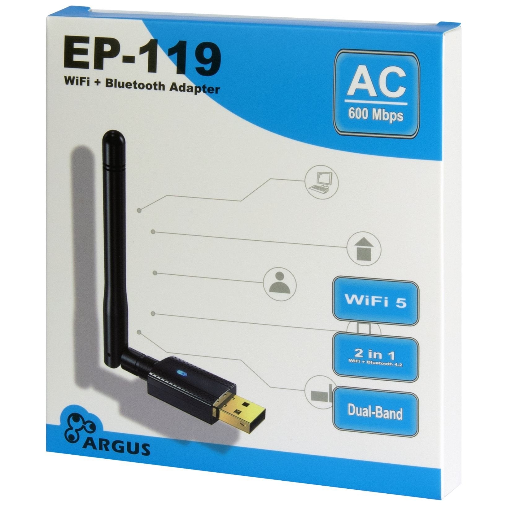 EAN 4260455648844 - Inter-Tech EP-119 WLAN / Bluetooth 600 Mbit/s imagen 4