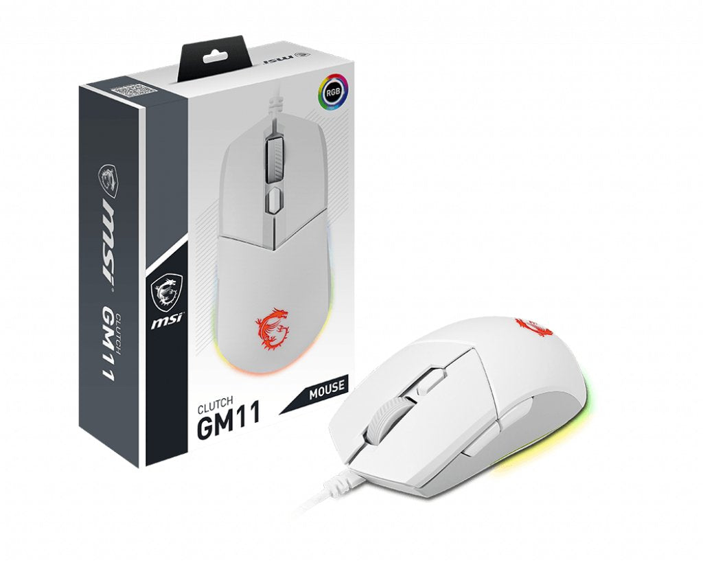 EAN 4719072813536 - MSI CLUTCH GM11 WHITE ratón Juego Ambidextro USB tipo A Óptico 5000 DPI imagen 5